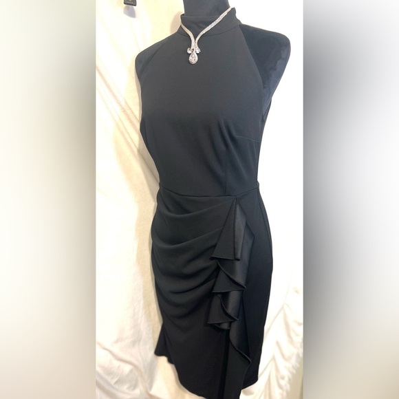 🖤🖤NY&C Gorgeous Sheath Slimming Stretch Halter Neck Dress🖤🖤 - Picture 3 of 16